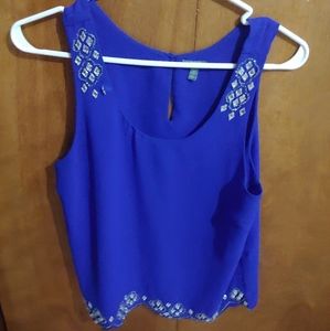 Charlotte Russe Medium Blue Jewel Tank Top